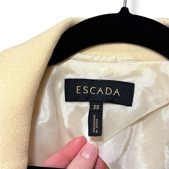 ESCADA Cashmere Wool Retro Blazer Jacket in Canary Yellow Size Small - Picture 7 of 11